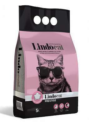 Lindocat Prestige Наполнитель комкующийся с ароматом детской пудры, 5 л